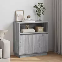 LED Bufetas Pilkas Sonoma 71 x 34,5 x 75 cm Apdirbta mediena