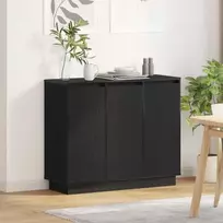 LED Bufetas Juodas ąžuolas 90 x 32 x 75 cm Apdirbta mediena