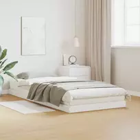 Grindų lovos rėmas Balta 100 x 210 cm Kietos pušies mediena