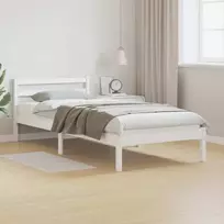 Lovos rėmas Balta 215,5 x 95,5 x 69,5 cm Kietas pušies medis