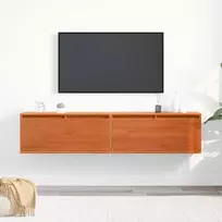 Sieninė spintelė su lentyna 2 pcs Vaško ruda 80 x 30 x 35 cm