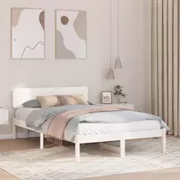 Lovos rėmas Balta 140 x 190 cm Kietos pušies mediena