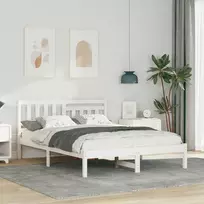 Lovos rėmas Balta 140 x 190 cm Kietos pušies mediena