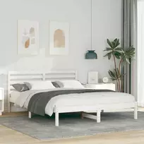 Lovos rėmas Balta 160 x 200 cm Kietos pušies mediena