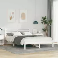 Lovos rėmas Balta 140 x 220 cm Kietos pušies mediena