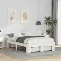 Lovos rėmas Balta 140 x 190 cm Kietos pušies mediena