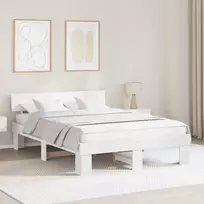 Lovos rėmas Balta 160 x 200 cm Kietos pušies mediena