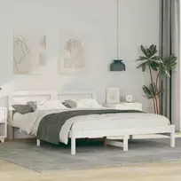 Lovos rėmas Balta 160 x 200 cm Kietos pušies mediena