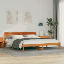 Lovos rėmas Vaško ruda 180 x 200 cm Kietos pušies mediena