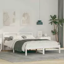 Lovos rėmas Balta 140 x 190 cm Kietos pušies mediena