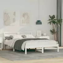 Lovos rėmas su galvūgalio Balta 140 x 190 cm Pušies masyvas
