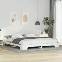 Lovos rėmas Balta 180 x 220 cm Kietos pušies mediena