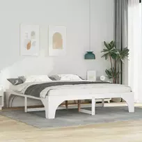 Lovos rėmas Balta 180 x 200 cm Kietos pušies mediena