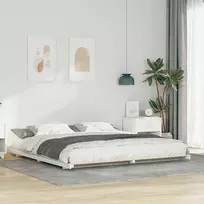 Lovos rėmas Balta 180 x 220 cm Kietos pušies mediena