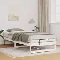 Lovos rėmas Balta 90 x 220 cm Kietos pušies mediena