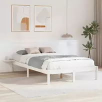 Lovos rėmas Balta 140 x 190 cm Kietos pušies mediena