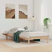 Lovos rėmas su šoninėmis stalelėmis Natūrali 90 x 220 cm
