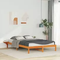 Lovos rėmas su šoninėmis stalelėmis Vaško ruda 140 x 220 cm