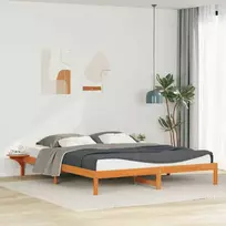 Lovos rėmas su šoninėmis stalelėmis Vaško ruda 200 x 220 cm
