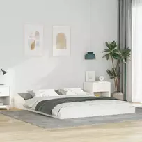Lovos rėmas Balta 160 x 220 cm Kietos pušies mediena