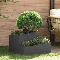 Sodo vazonas Juoda 60 x 60 x 50 cm Šaltai valcuotas plienas