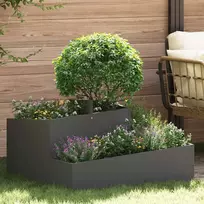 Sodo vazonas Juoda 80 x 80 x 50 cm Šaltai valcuotas plienas