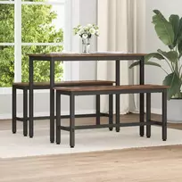 Valgomojo suolas 2 pcs Rūkyta ąžuolas 100 x 32,5 x 48,5 cm