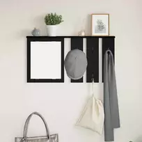 Prikabinamas paltas su lentyna juoda ąžuolo 85 x 10 x 45 cm