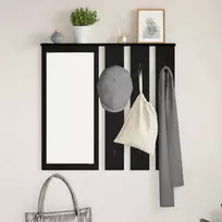 Prikabinamas paltas su lentyna juoda ąžuolo 84 x 10 x 80 cm