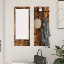 Prikabinamas paltas su lentyna Rūkyta ąžuolas 70 x 10 x 90 cm