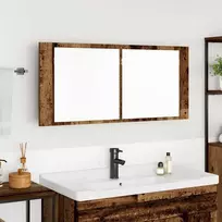 LED veidrodis spintelė su lentyna Senas medis 100 x 12 x 45 cm