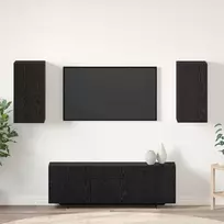 Sieninis televizoriaus stovas 2 pcs Juodas ąžuolas
