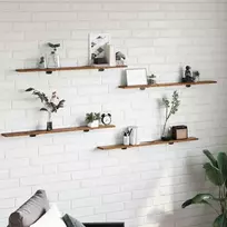 Knygų lentyna 4 pcs Ruda 100 x 10 x 1,5 cm Apdirbta mediena