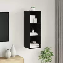 TV spintelių komplektas Juodas ąžuolas 37 x 37 x 107 cm