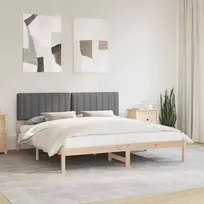 Lovo rėmas su apmuštu galvūgaliu Tamsiai pilka 180 x 200 cm