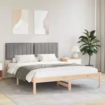 Lovo rėmas su apmuštu galvūgaliu Šviesiai pilka 160 x 200 cm