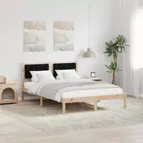 Lovos rėmas Juoda 140 x 190 cm Kietos pušies mediena