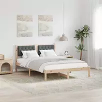 Lovos rėmas Tamsiai pilka 140 x 190 cm Kietos pušies mediena