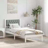 Lovos rėmas Šviesiai pilka 90 x 200 cm Kietos pušies mediena