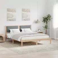 Lovo rėmas su apmuštu galvūgaliu Šviesiai pilka 160 x 200 cm