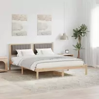 Lovo rėmas su apmuštu galvūgaliu Taupe 160 x 200 cm