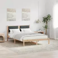 Lovo rėmas su apmuštu galvūgaliu Tamsiai pilka 140 x 190 cm