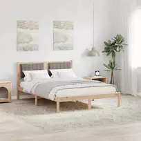 Lovo rėmas su apmuštu galvūgaliu Taupe 140 x 190 cm
