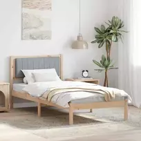 Lovo rėmas su apmuštu galvūgaliu Šviesiai pilka 90 x 200 cm