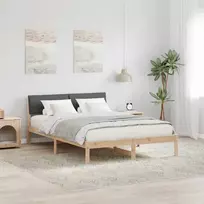 Lovos rėmas ruda ir tamsiai pilka 140 x 190 cm Pušies masyvas
