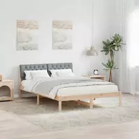 Lovos rėmas Ruda ir šviesiai pilka 140 x 190 cm Pušies masyvas