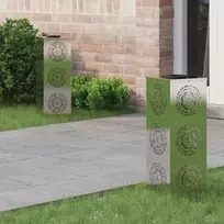 Saulės LED šaligatvio šviesa 2 pcs Sidabro Nerūdijantis Plienas