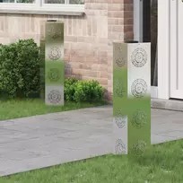 Saulės LED šaligatvio šviesa 2 pcs Sidabro Nerūdijantis Plienas