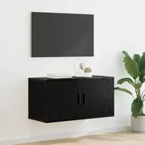 Sieninis televizoriaus kabinetas juoda ąžuolo 80 x 34.5 x 40 cm