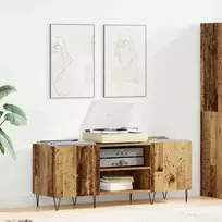 Plokštelių spintelė su lentyna Senovinis medis 121 x 38 x 48 cm